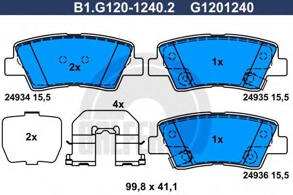 GALFER B1G12012402 Комплект тормозных колодок, дисковый тормоз