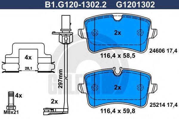 GALFER B1G12013022 Комплект тормозных колодок, дисковый тормоз