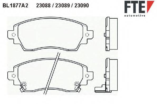 Комплект тормозных колодок, дисковый тормоз FTE BL1877A2