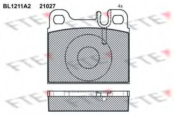 Комплект тормозных колодок, дисковый тормоз FTE BL1211A2