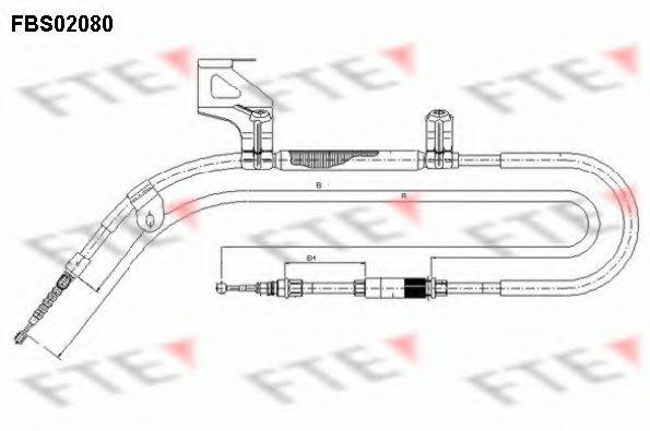 Трос, стояночная тормозная система FTE FBS02080