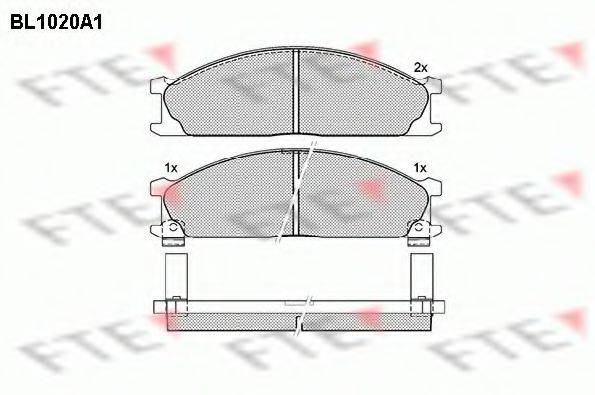 Комплект тормозных колодок, дисковый тормоз FTE BL1020A1