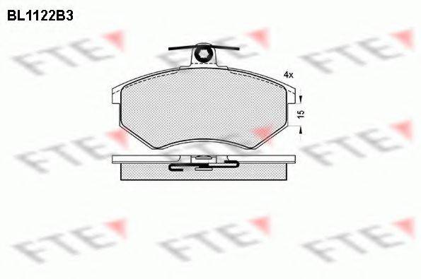 Комплект тормозных колодок, дисковый тормоз FTE BL1122B3