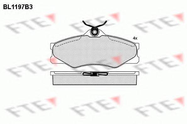 Комплект тормозных колодок, дисковый тормоз FTE BL1197B3