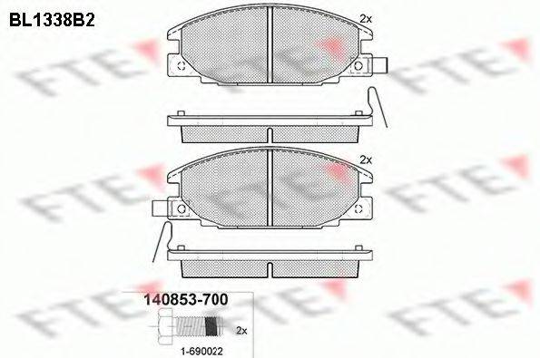 Комплект тормозных колодок, дисковый тормоз FTE BL1338B2