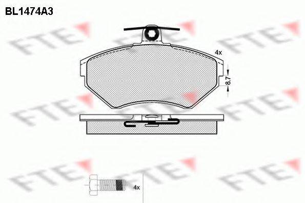 Комплект тормозных колодок, дисковый тормоз FTE BL1474A3