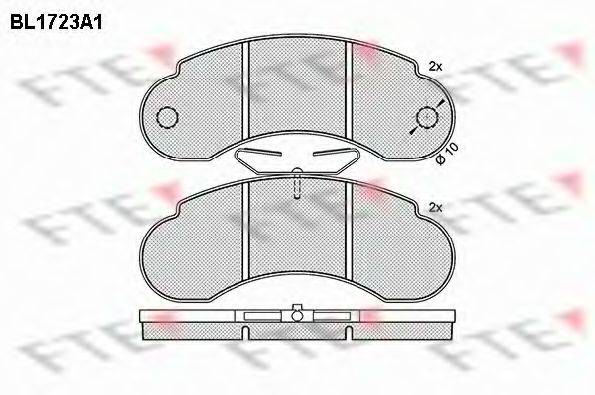 Комплект тормозных колодок, дисковый тормоз FTE BL1723A1