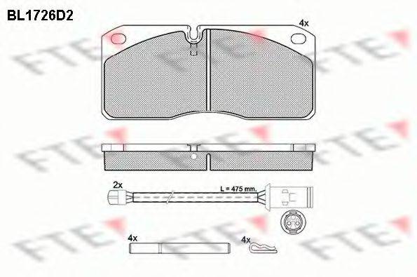 Комплект тормозных колодок, дисковый тормоз FTE BL1726D2