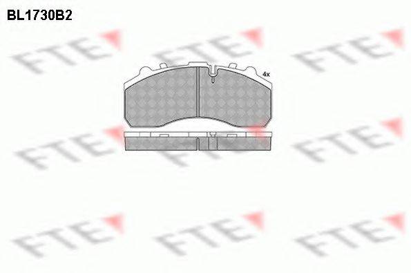 Комплект тормозных колодок, дисковый тормоз FTE BL1730B2