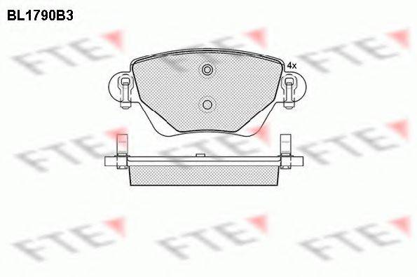 Комплект тормозных колодок, дисковый тормоз FTE BL1790B3