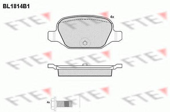 Комплект тормозных колодок, дисковый тормоз FTE BL1814B1