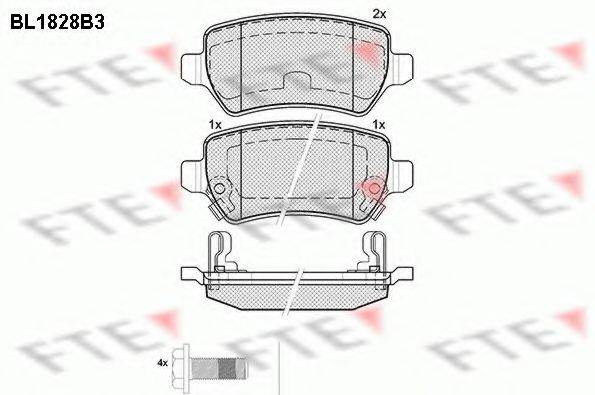 Комплект тормозных колодок, дисковый тормоз FTE BL1828B3