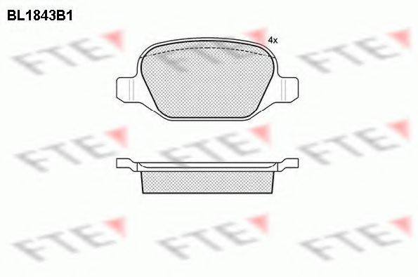 Комплект тормозных колодок, дисковый тормоз FTE BL1843B1