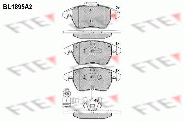Комплект тормозных колодок, дисковый тормоз FTE BL1895A2
