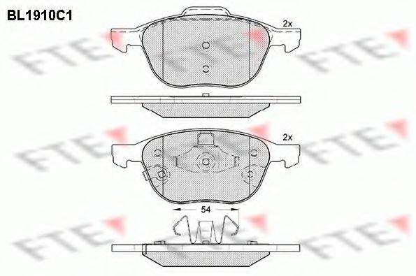 Комплект тормозных колодок, дисковый тормоз FTE BL1910C1