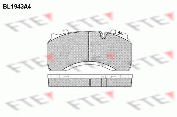 Комплект тормозных колодок, дисковый тормоз FTE BL1943A4
