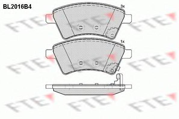 Комплект тормозных колодок, дисковый тормоз FTE BL2016B4