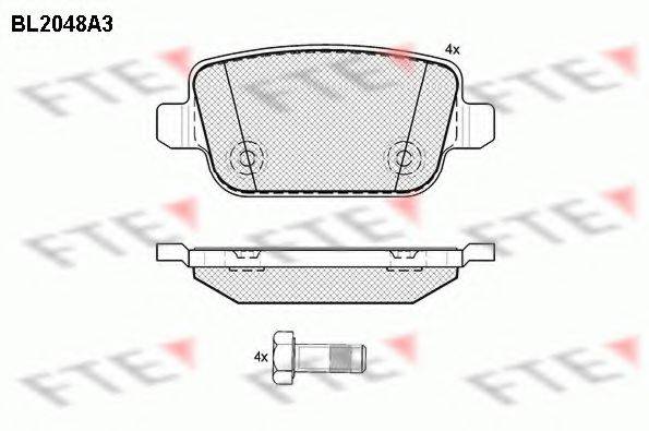 Комплект тормозных колодок, дисковый тормоз FTE BL2048A3