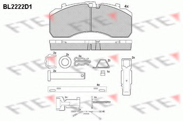 Комплект тормозных колодок, дисковый тормоз FTE BL2222D1