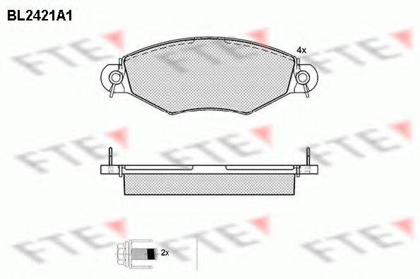 Комплект тормозных колодок, дисковый тормоз FTE BL2421A1