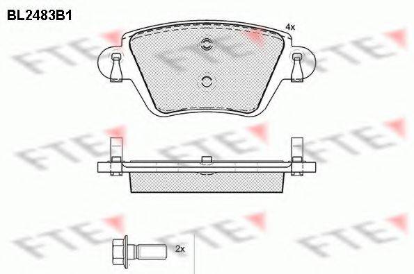 Комплект тормозных колодок, дисковый тормоз FTE BL2483B1