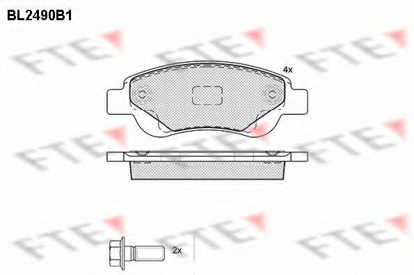Комплект тормозных колодок, дисковый тормоз FTE BL2490B1