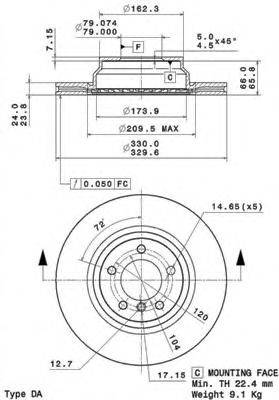 Тормозной диск BREMBO 09.A259.11