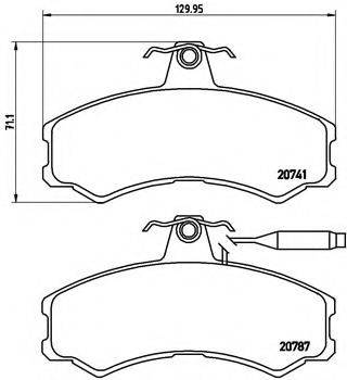 Комплект тормозных колодок, дисковый тормоз BREMBO P 23 022