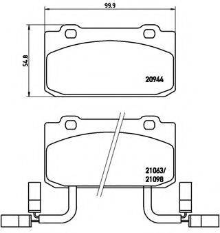 BREMBO P23030 Комплект тормозных колодок, дисковый тормоз