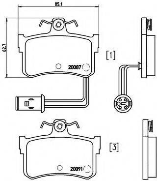 Комплект тормозных колодок, дисковый тормоз BREMBO P 28 015