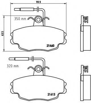 Комплект тормозных колодок, дисковый тормоз BREMBO P 61 043