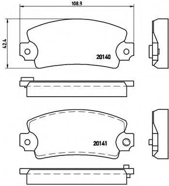 Комплект тормозных колодок, дисковый тормоз BREMBO P 68 004