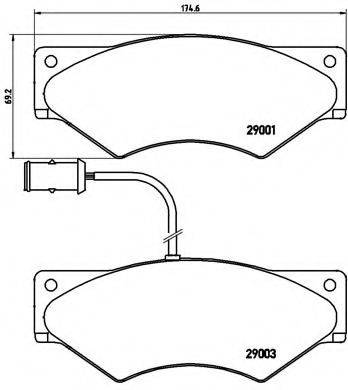 Комплект тормозных колодок, дисковый тормоз BREMBO P A6 007