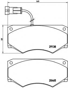 Комплект тормозных колодок, дисковый тормоз BREMBO P A6 016