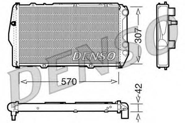 Радиатор, охлаждение двигателя DENSO DRM02001