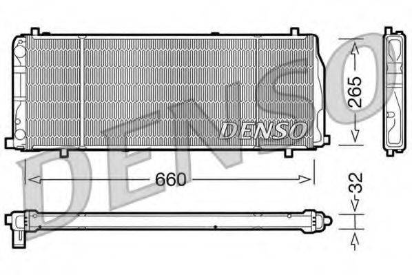 Радиатор, охлаждение двигателя DENSO DRM02004