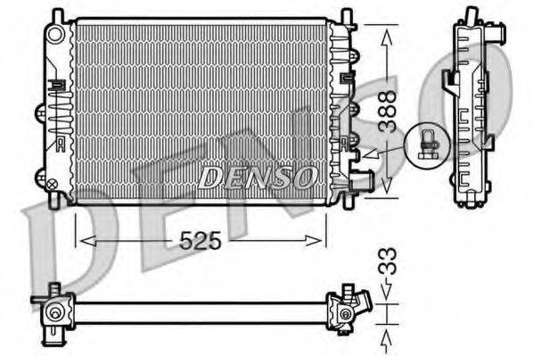 Радиатор, охлаждение двигателя DENSO DRM10025