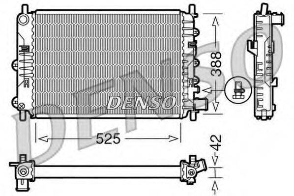 Радиатор, охлаждение двигателя DENSO DRM10026