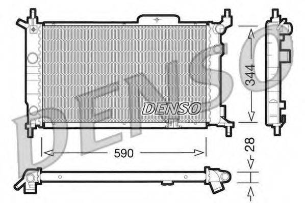 Радиатор, охлаждение двигателя DENSO DRM20015