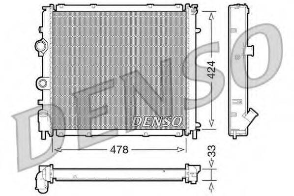 Радиатор, охлаждение двигателя DENSO DRM23030
