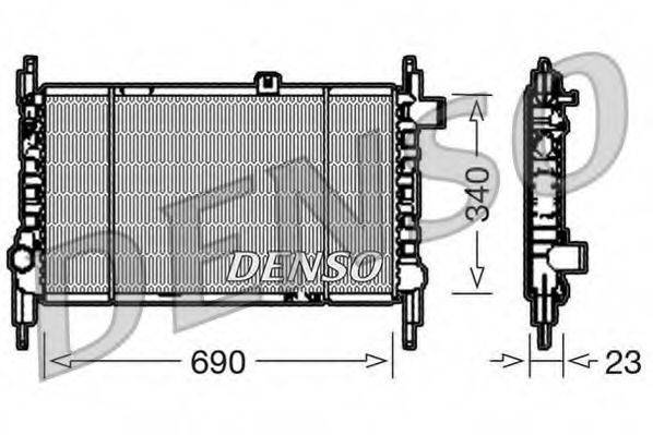 Радиатор, охлаждение двигателя DENSO DRM44003