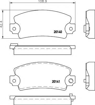 Комплект тормозных колодок, дисковый тормоз MINTEX MDB2425