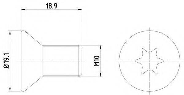 Болт, диск тормозного механизма MINTEX TPM0010