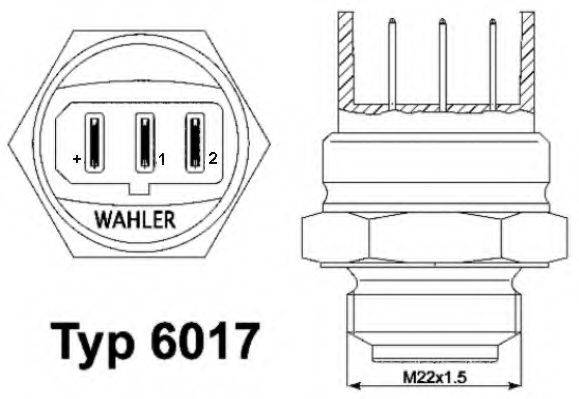 Термовыключатель, вентилятор радиатора; Термовыключатель, вентилятор радиатора WAHLER 6017.95D
