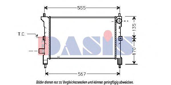 Радиатор, охлаждение двигателя AKS DASIS 020190N
