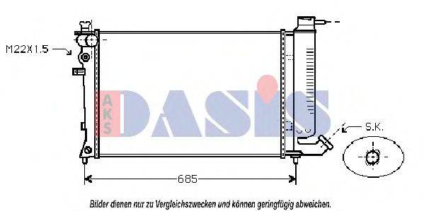 Радиатор, охлаждение двигателя AKS DASIS 060002N