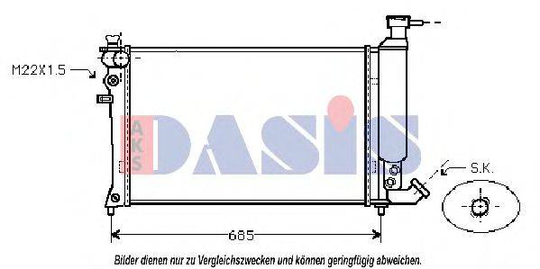 AKS DASIS 060007N Радиатор, охлаждение двигателя