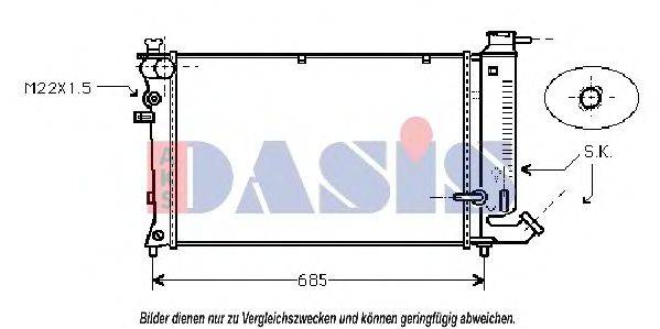 Радиатор, охлаждение двигателя AKS DASIS 060009N