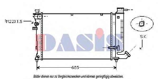Радиатор, охлаждение двигателя AKS DASIS 060740N