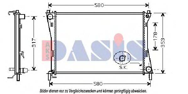 Радиатор, охлаждение двигателя AKS DASIS 090016N